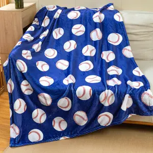 Sviuse Baseball Blanket Blue Baseballs Gifts for Boys Teenagers Men Soft Plush Sport Blankets for Baseball Lover All Season Couch Bed Sofa Home Decor (50"x60", Blue Baseball)