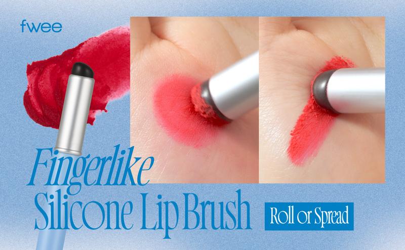 [Travel-friendly] fwee Lip & Cheek Blurry Pudding Pot + Mini Keychain + Silicone Lip Brush Trio | Makeup Blush and Blurred Matte Lips | Silicone tip, with lid, portable