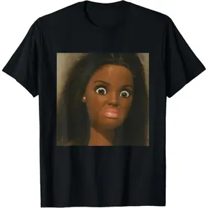 100% Cotton Funny African American Disgusted Black Doll Face Meme T-Shirt