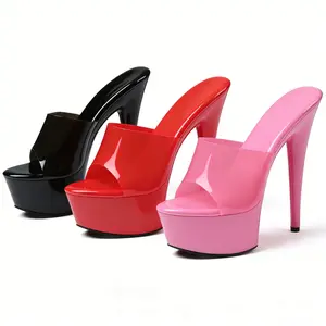 Women's High Heels with Platform Stiletto Design Extremely Tall Open Toe Sandals Seductive Sky-High Heels for Women Shoes