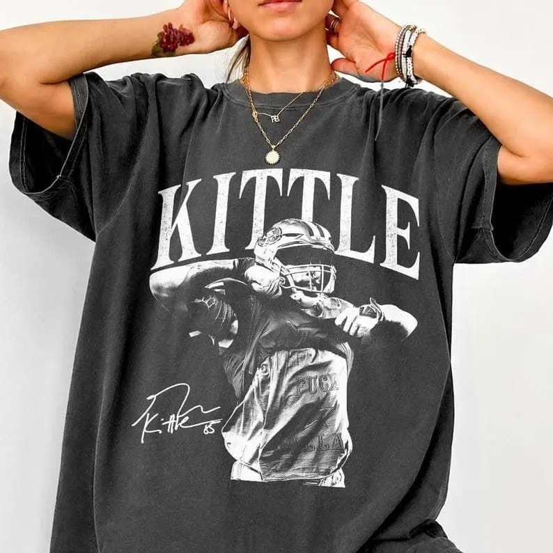 Vintage George Kittle Shirt, Comfort Color Game Day Football Graphic Tee