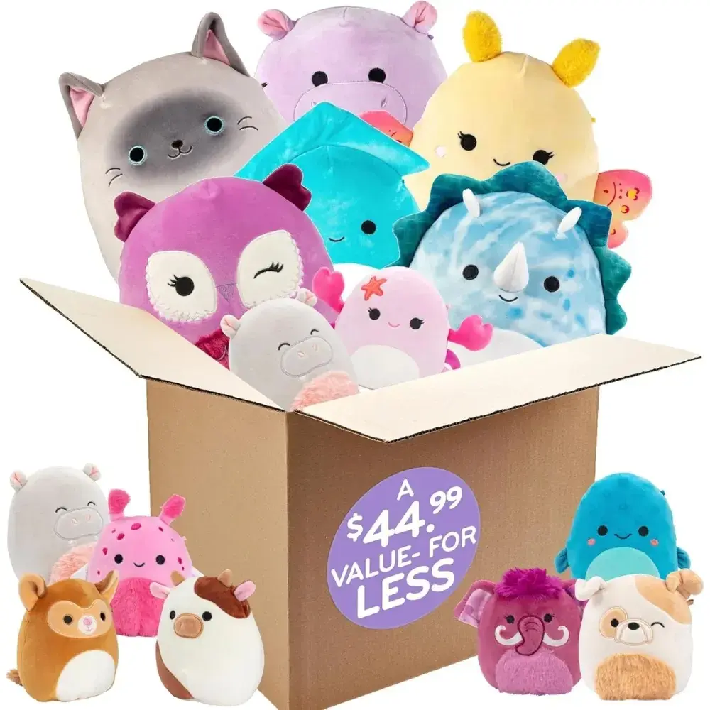 Squishmallows Mystery One 10" & Two 5" 3-Squish Value Pack - Get ONE Jumbo & Two Mini Jazwares Plush for Less - Soft & Squishy Stuffed Animal Toy - Great Gift Set for Kids, Girls & Boys