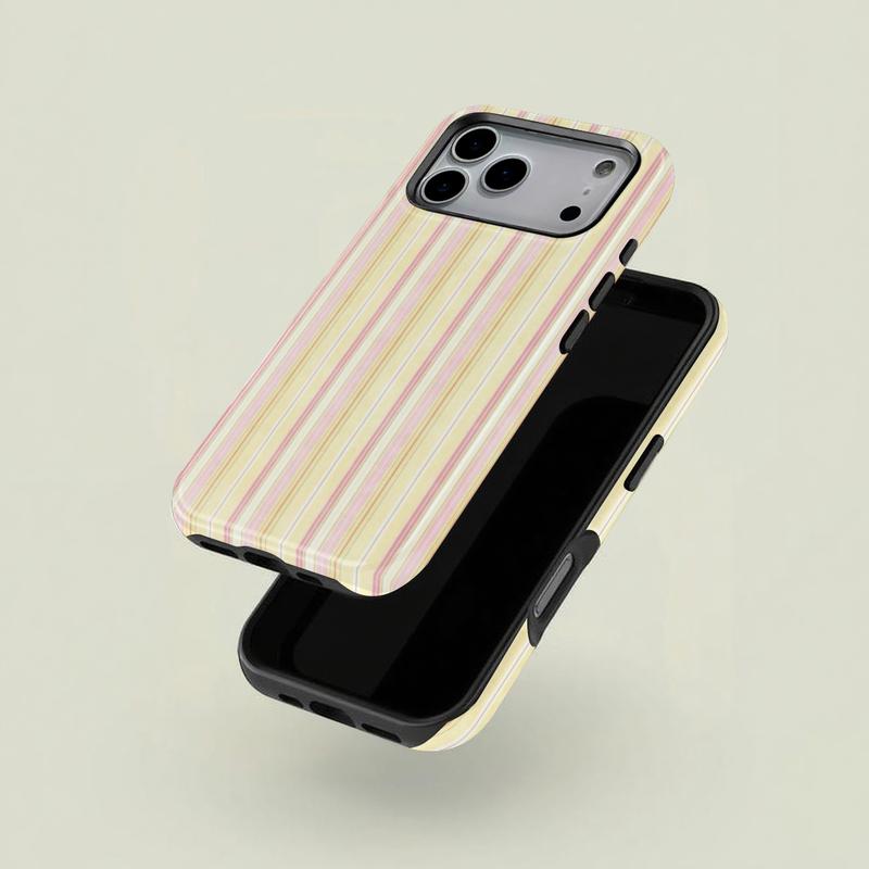 1 pc striped pink textured double layer protective case, solid 2-in-1 protective case for iPhone 17 16 15 Pro 14 13 12 11 Pro Max 14 Plus 15 Plus 16Plus 17Plus Samsung Galaxy S25 S24 S23 Ultra series protective case couple mobile phone case boyfriend gift