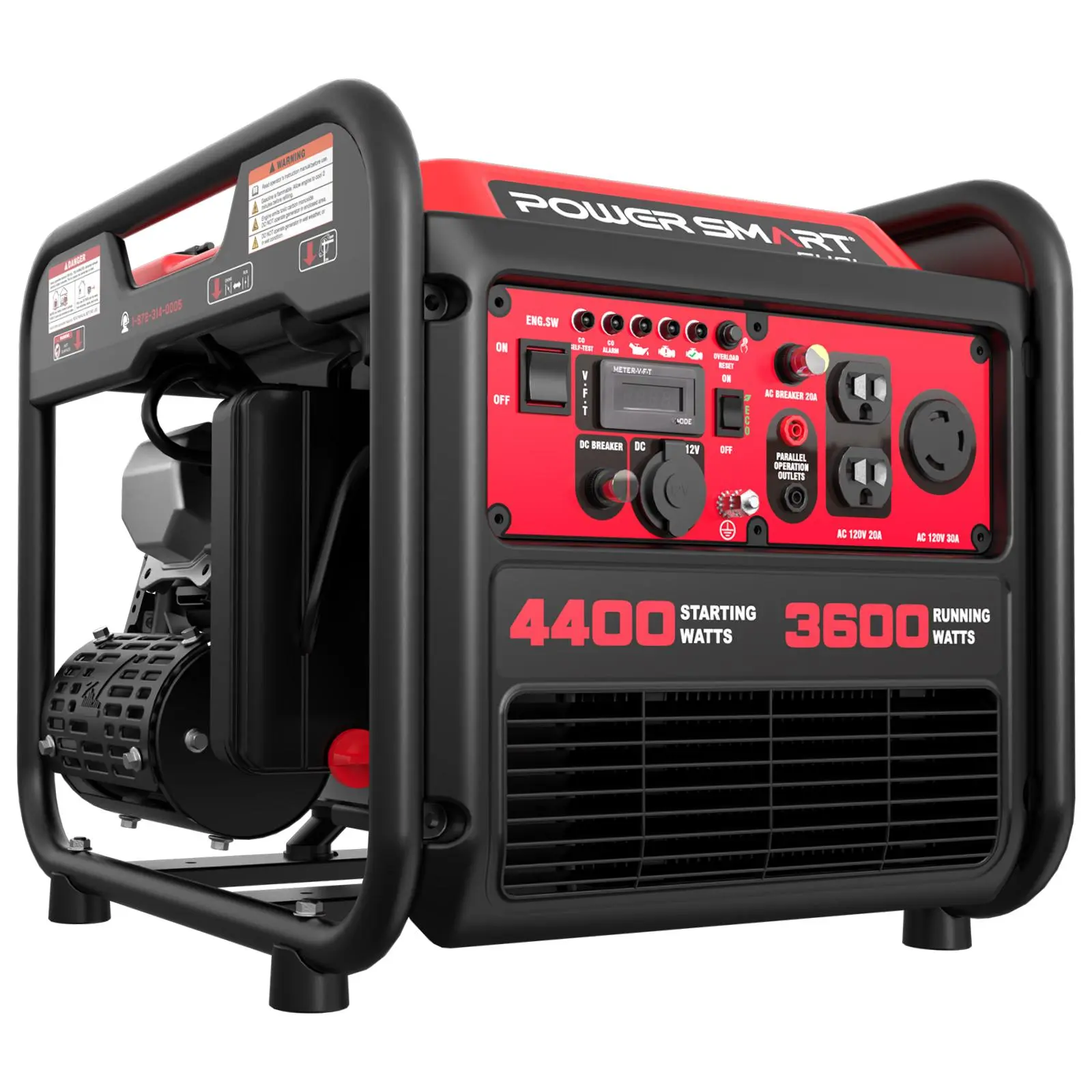 PowerSmart (DL5040C) 4400W Max Portable Inverter Generator - Gas Powered, Super Quiet, Fuel Efficient, 223cc 4-Stroke Heavy Duty Motor, RV Ready, LED Indicators, for House Emergency Power (Adults 18+), Fuel Efficient Generator
