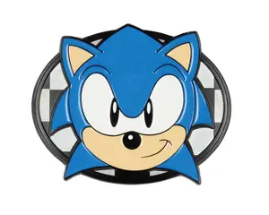 Bioworld Sonic The Hedgehog Heavy Duty Sonic Design Adult Novelty Metal Belt Buckle