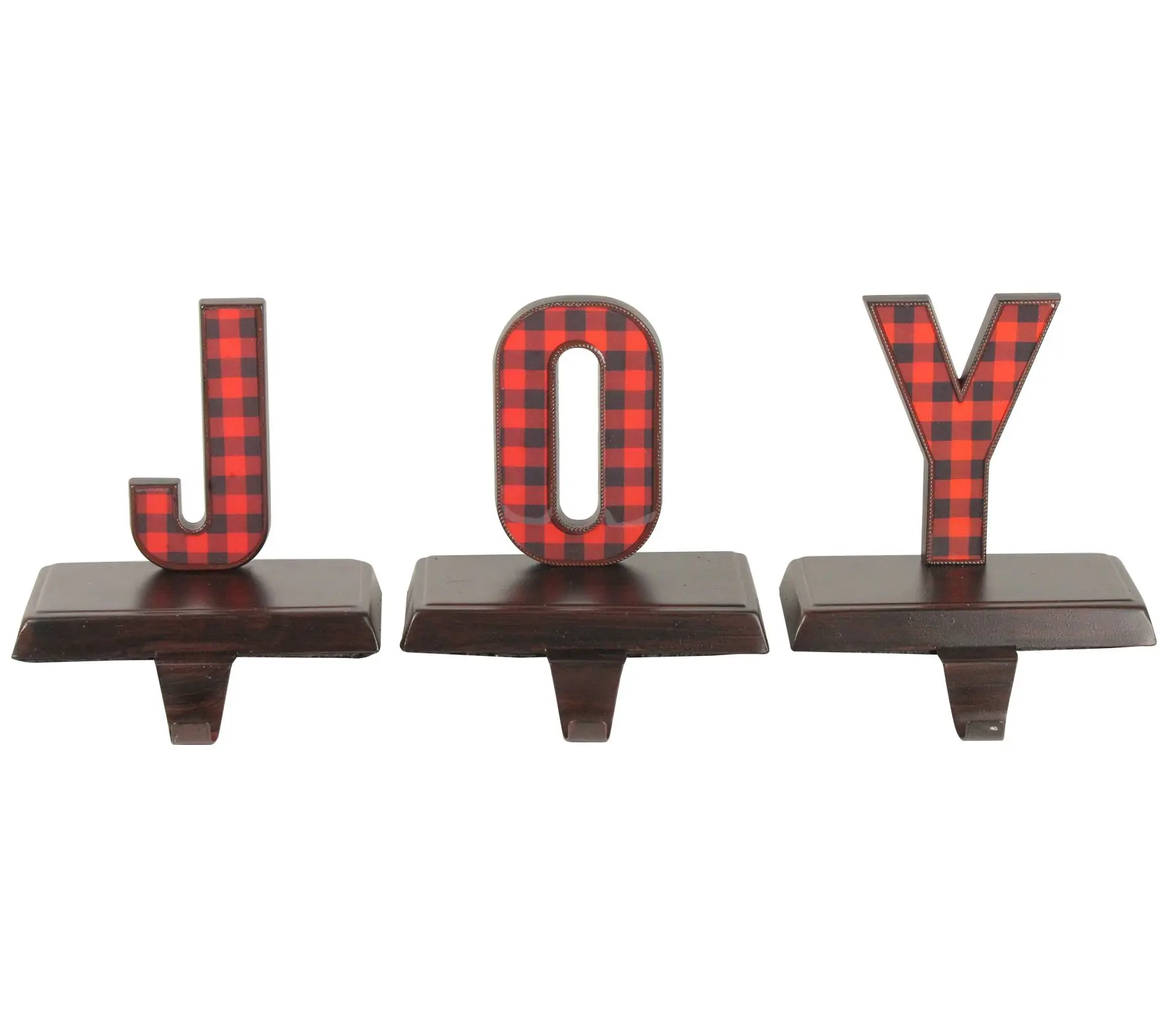 Northlight 3 Buffalo Plaid "JOY" Stocking Holder