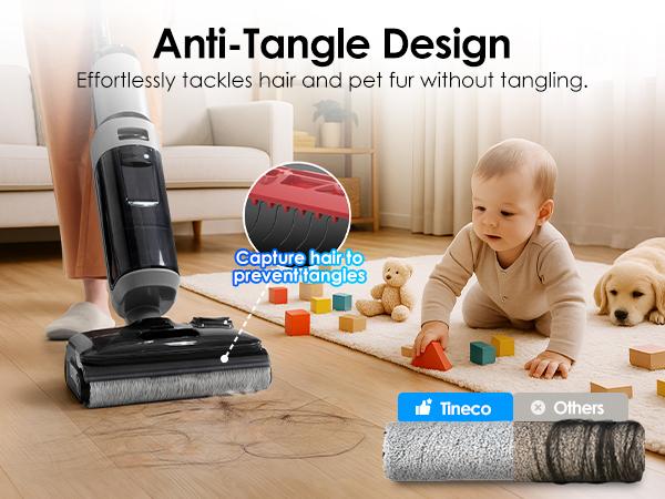 TINECO FLOOR ONE i5 Stretch Wet Dry Vacuum Cleaner 20kPa Powerful Suction 180° Lay-flat Anti-Tangle Dual-sided Edge Cleaning 30 Minutes Runtime Large Capacity Water Tanks