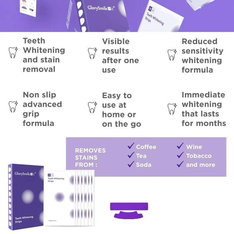 Whitening Strips, 7-day treatment (7 Packets - 2 Strips per pack)- Enamel-Safe Strips for Sensitive
