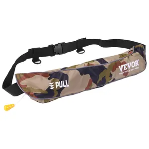 VEVOR Manual Inflatable Belt Pack for Adults, 105N Buoyancy, Over 80 Pounds and Up to 59 in Waist Adjustable, Inflatable PFD Waist for SUP Paddelboarding, Kayaking, Green (CO2 Cylinder Not Included)