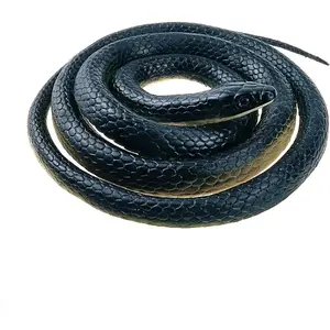 Realistic Rubber Fake Snake Toy 50 Inch Mamba for Garden Props and Practical Joke