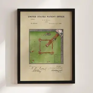 [Sale off up to 40% + FREE-SHIP] Baseball Field Patent Print (1887)