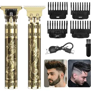 Professional Gold Beard Trimmer for Men: Cordless Rechargeable Grooming Set, Barber-Level Precision for At-Home Beard Styling (Luxury Gold Finish)