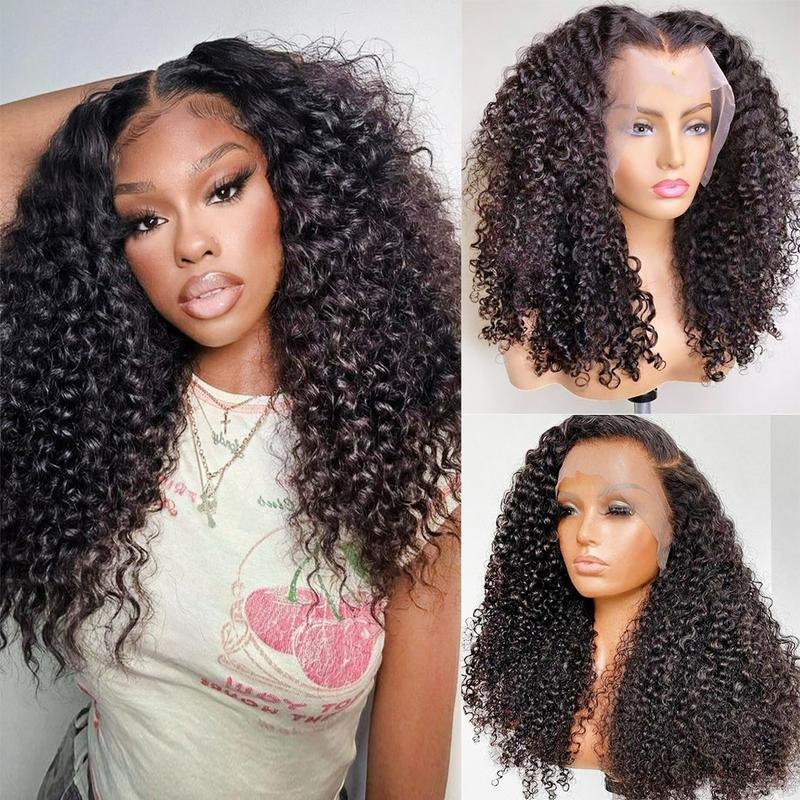 Bling Hair 12~34Inch Brazilian Kinky Culry 13x4 Transparent Lace Frontal Human Hair Wig Hair Pre-Plucked 180Density 4x4 Lace Closure Curly Hair Wigs For Women TikTokShopBlackFriday