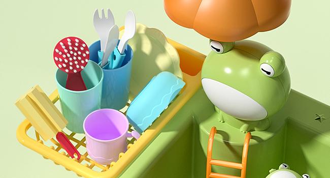 CUTE STONE Play Sink with Running Water, Pretend Play Kitchen Sink with Upgraded Electric Faucet, Realistic play set learning cookingset Plastic Toy Outdoorfun Fun Cleaning Playset CUTE STONE Play Sink with Running Water, Pretend Play Kitchen Sink with Upgraded Electric Faucet, Realistic play set learning cookingset Plastic Toy Outdoorfun Fun Cleaning Playset