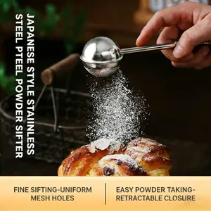 Home Baking Essential! Stainless Steel Powder Shaker for Cocoa, Sugar & Flour