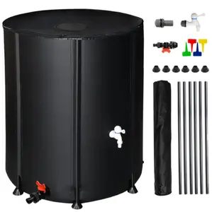 132 Gallon Folding Rain Barrel Water Collector Black
