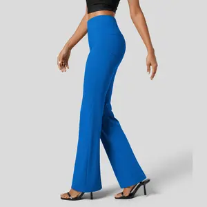 Halara Flex High Waisted Back Side Pocket Slight Flare Work Pants #SpringStatement