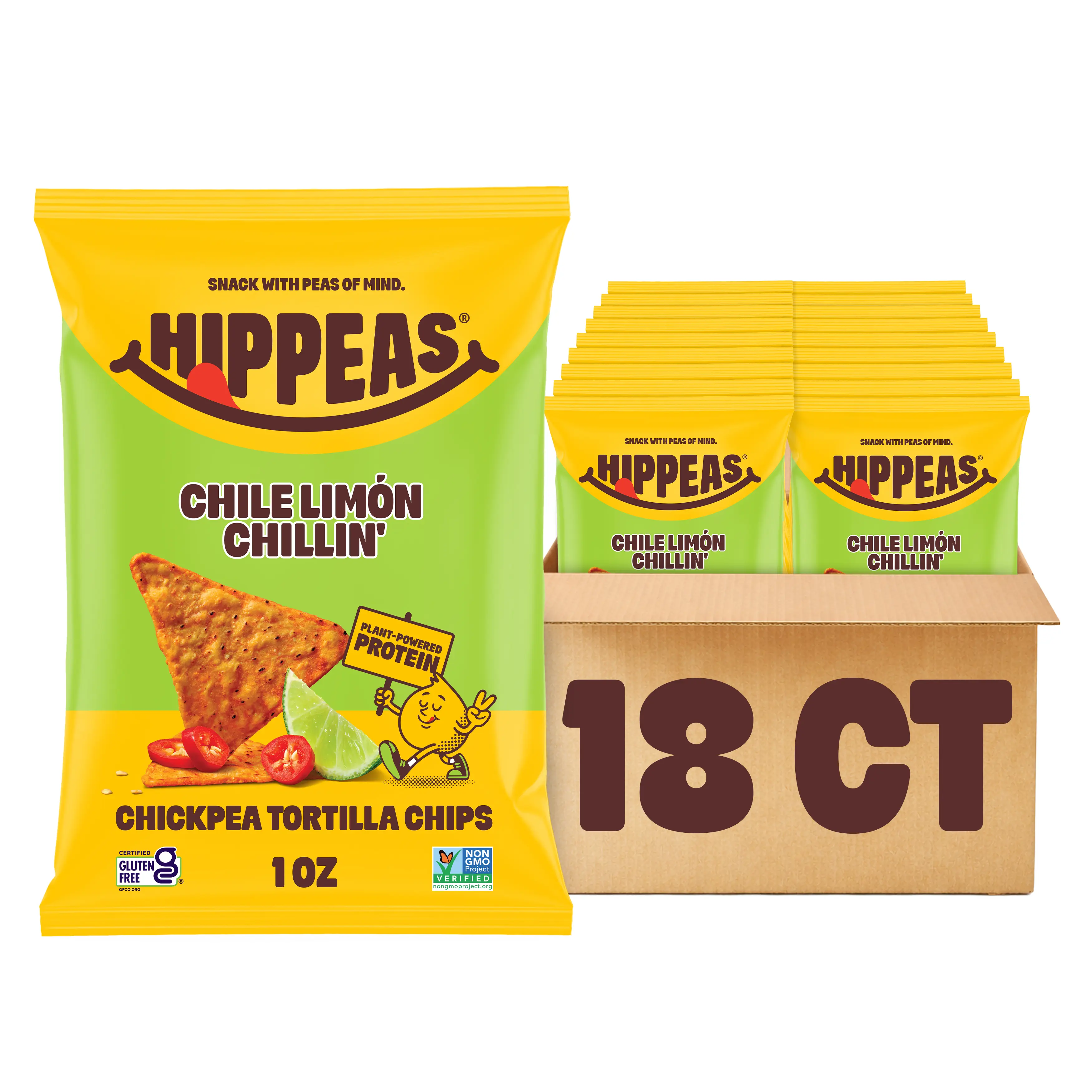 Chile Limón Chillin' Tortilla Chips - Chickpea Tortilla Chips - 3g of Protein, 3g of Fiber, Gluten Free Snacks, Dairy Free, Crunchy, Nutritious, Baked Plant Protein Snack, Vegan, Kosher