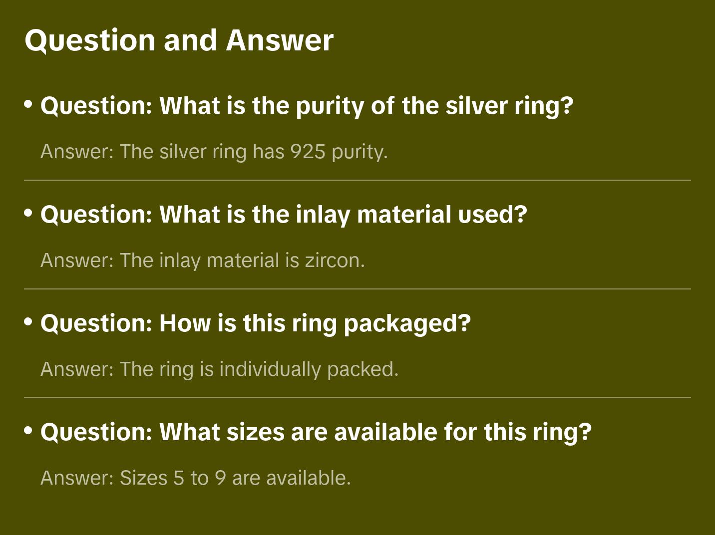 Sterling Silver Rectangular Ring