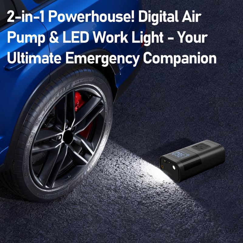 High Power Car Jump Starter with Air Compressor, 150PSI Tire Inflator, Fits All Gas & Up to 8.0L Diesel Engines