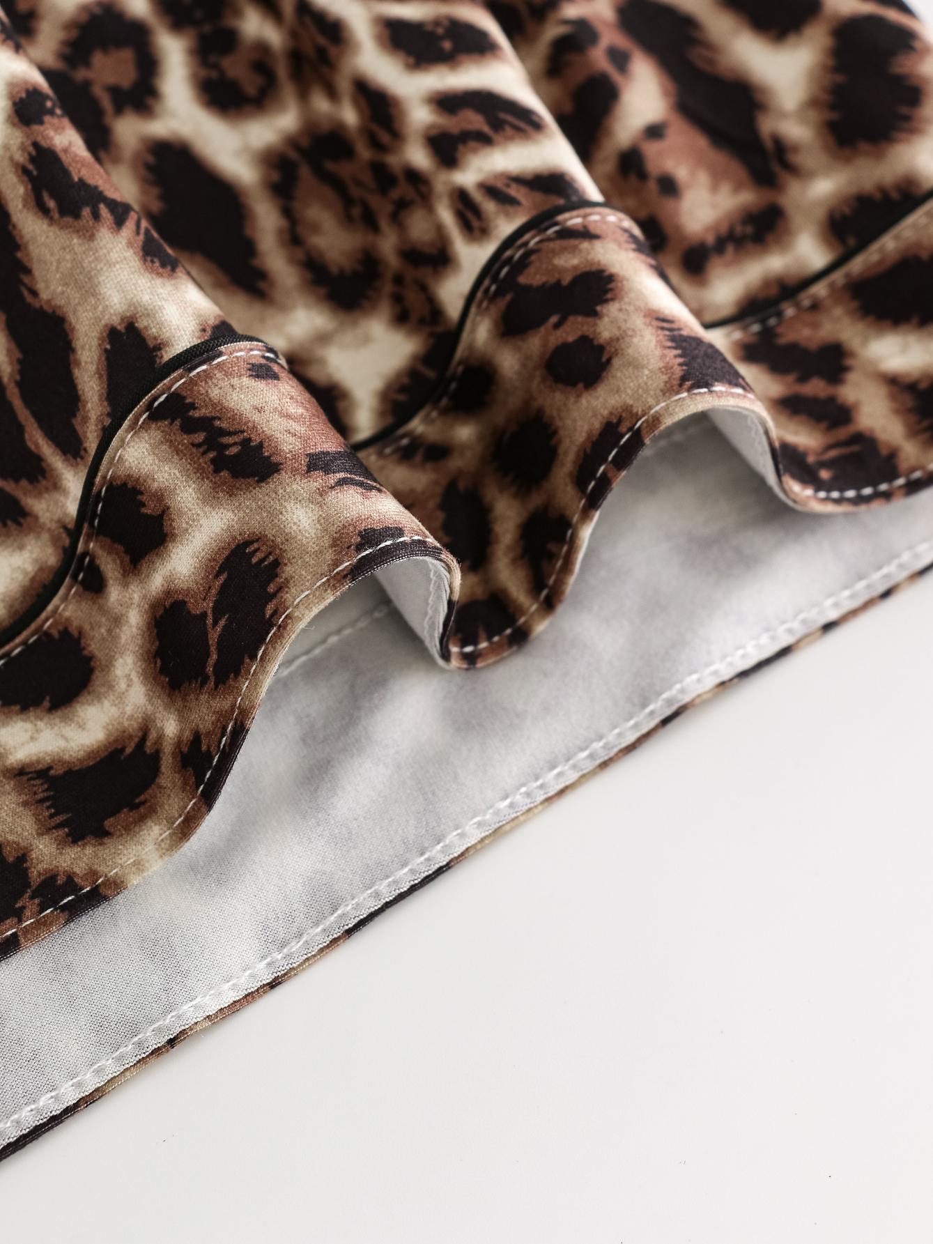 【clearance sale】Leopard Print Pajamas - Long Sleeve Sleepwear for Women Comfortable Nightwear Set with Stylish Leopard Print and Extra Coverage