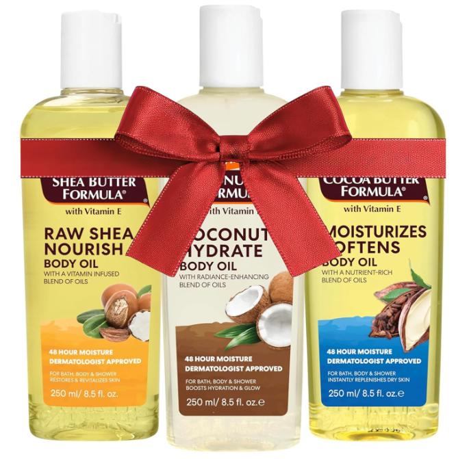 Body Oil Variety Pack, Cocoa Butter, Coconut, and Shea, Dermatologist Approved, Instant Absorption, Bath, Body & Shower, 3 Pack (8.5 oz x 3)