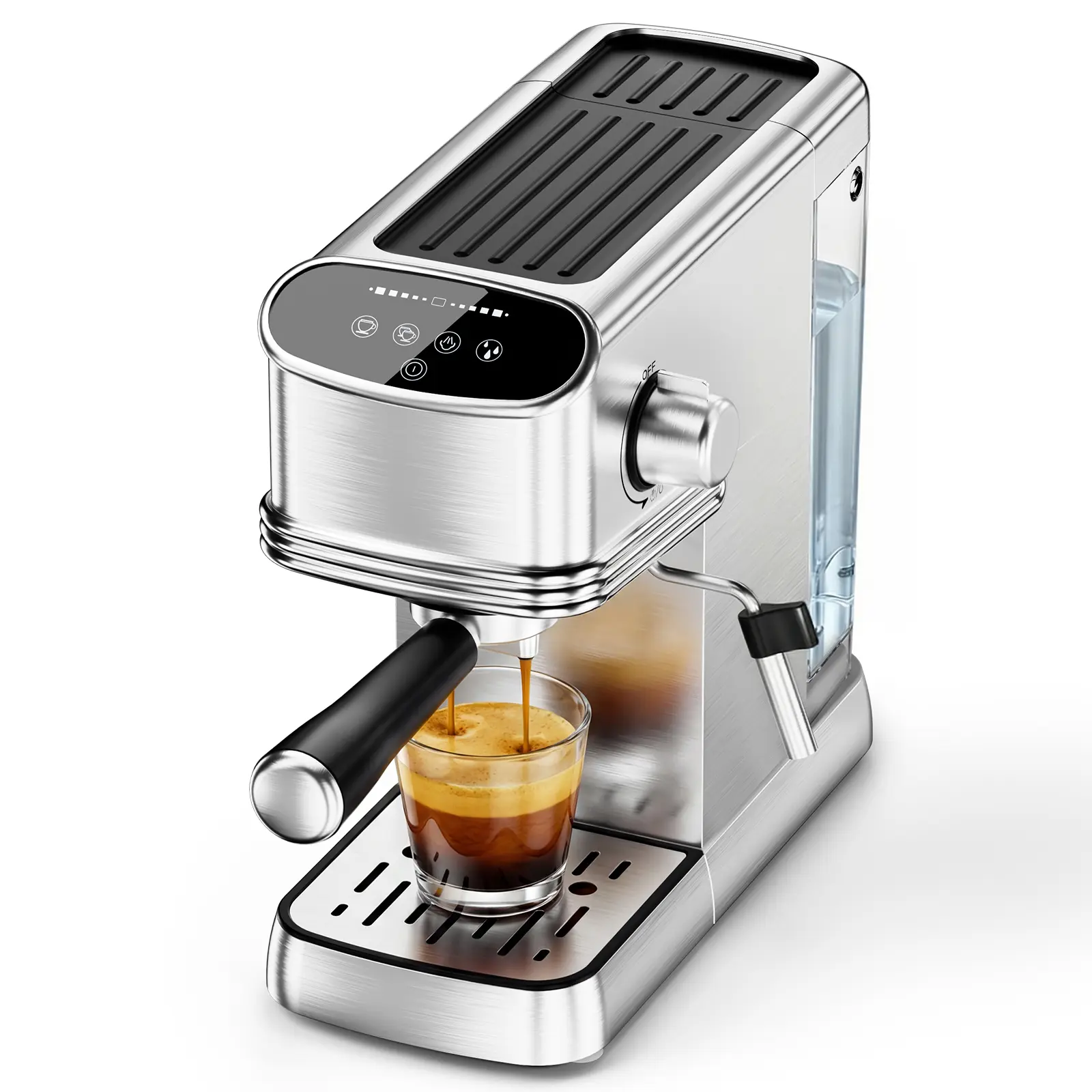 COWSAR 20 Bar Compact Professional Espresso Machine, Stainless Steel Espresso Maker with Steam Milk Frother, 45oz Removable Water Tank Coffee Machine for Cappuccino, Latte, Cold Brew, Home & Office Use