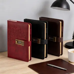 CAGIE Tree of Life Lock Journal Vintage Leather Diary for Private Writing Mindfulness Reflection Growth Strength Connection Gift