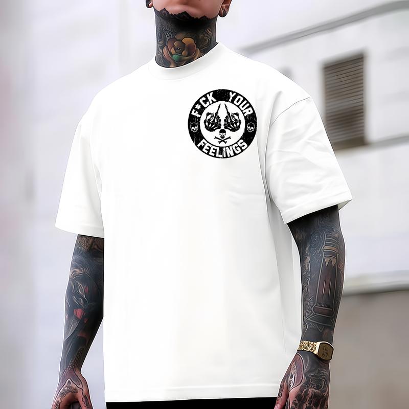 F*ck Your Feelings Skull Tee - Bold Statement Graphic T-shirt| Limited Edition Streetwear Casual Angel graphic tee shirts men