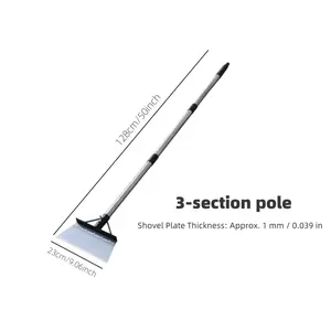 Multi-functional Garden Cleaning Shovel, Heavy Duty Steel Flat Shovel with 50/65" Adjustable Handle, Outdoor Floor Scraper, Spade Tool for Weeding, Lawn Edging, Digging, Ice weed Removal