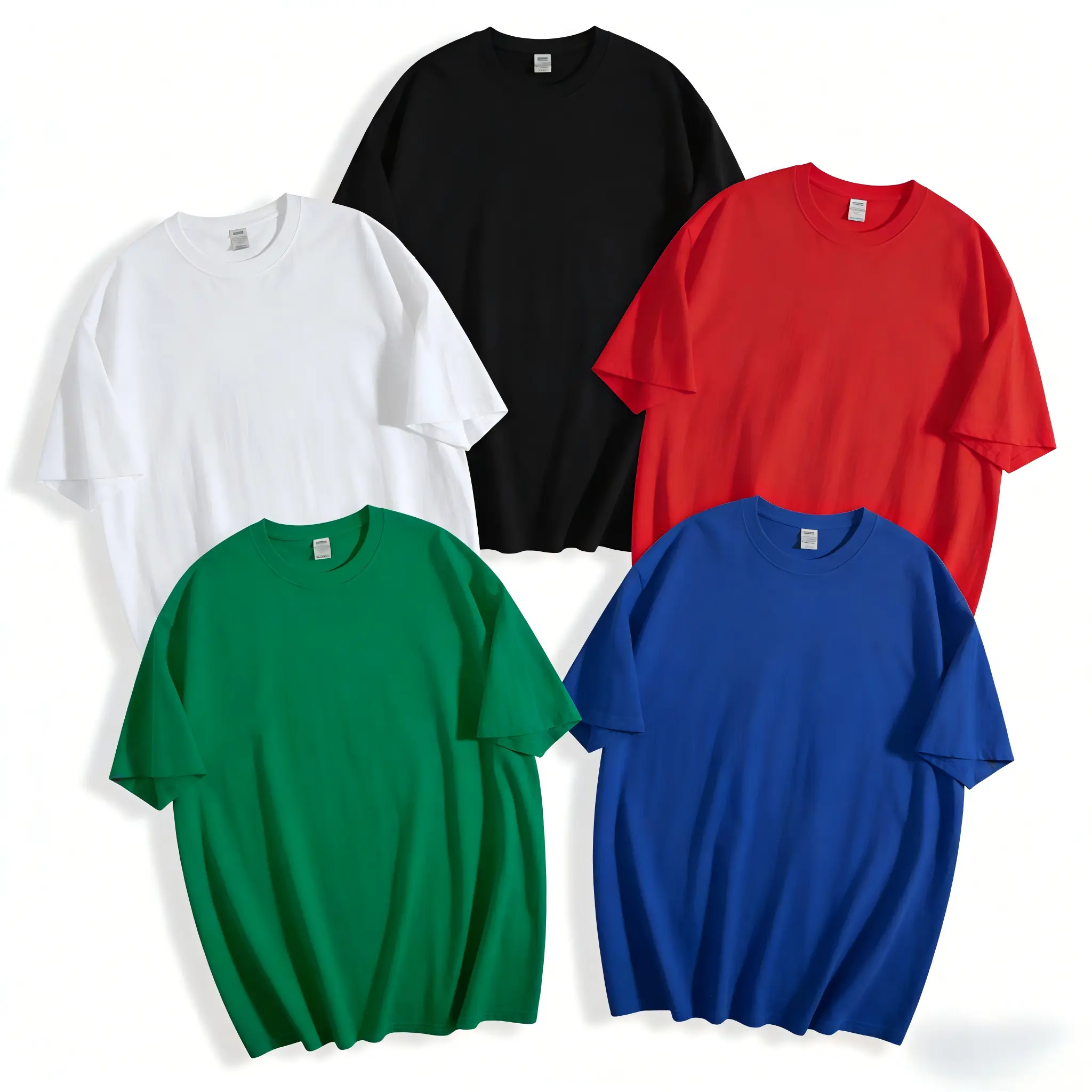 Men's 100% Cotton Basic Plus Size Oversized Short-Sleeve T-Shirts, Soft Breathable Loose-Fit Plain Round Neck Casual Clothes, Streetwear for Daily Wear (5pcs Black, Pants-Compatible),back to school,back to school shopping