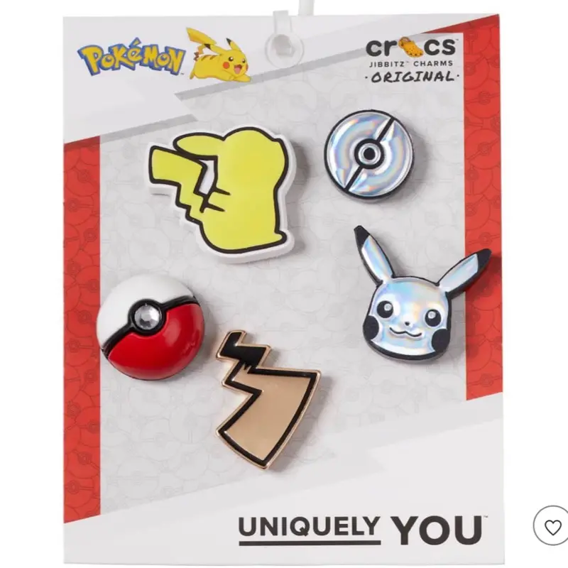 Crocs Pokémon Pikachu Light Up Jibbitz 5 Pack Charms - Officially Licensed Collectible Accessories for Crocs Shoes