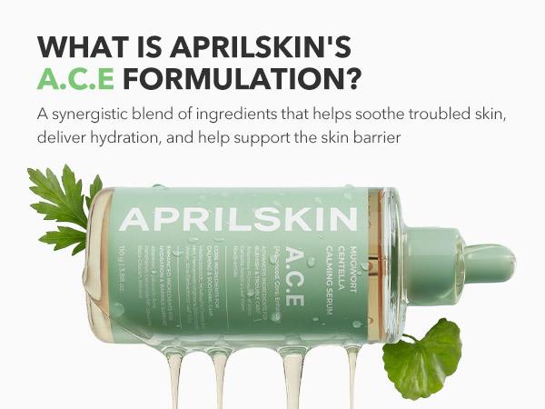 [APRILSKIN Official] A.C.E Mugwort Centella Serum for Soothing & Calming｜3-Second Claming｜Mugwort Leaf Water 50% + Centella Leaf Water 40% for Troubled Skin｜Korean Skin Care