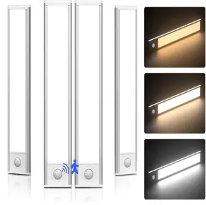 LED Under Cabinet Lights 2 Pack，Motion Sensor Night Light Indoor，2500mAh USB Rechargeable Light，Rechargeable Under Counter Light For Kitchen, Magnetic Dimmable Lights，Adjustable Indoor Lighting Lights Bedroom