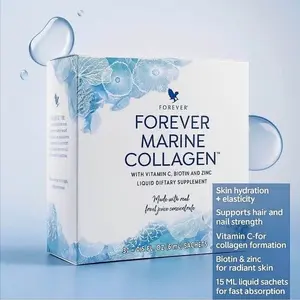 Forever Marine Collagen Glow from the inside out with Forever Marine Collagen, a premium ready-to-drink liquid collagen expertly formulated to support skin elasticity, hair strength, nail growth, and joint health.