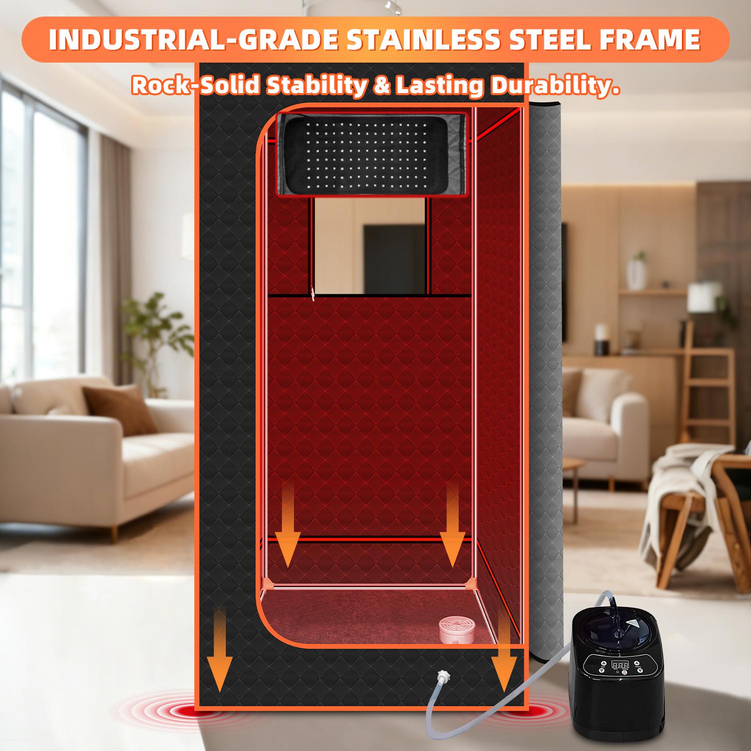 Portable Mobile Home Sauna 10-Min Quick Heat 9 Steam Modes 5-Layer Insulation Single Double Use for Personal Relaxation Post-Workout Recovery