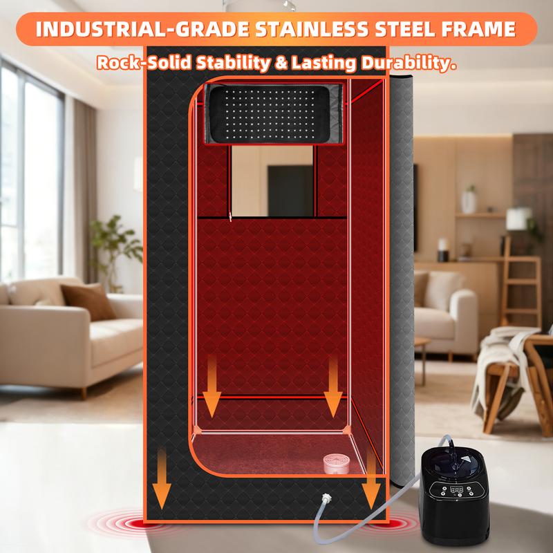 Portable Mobile Home Sauna 10-Min Quick Heat 9 Steam Modes 5-Layer Insulation Single Double Use for Personal Relaxation Post-Workout Recovery