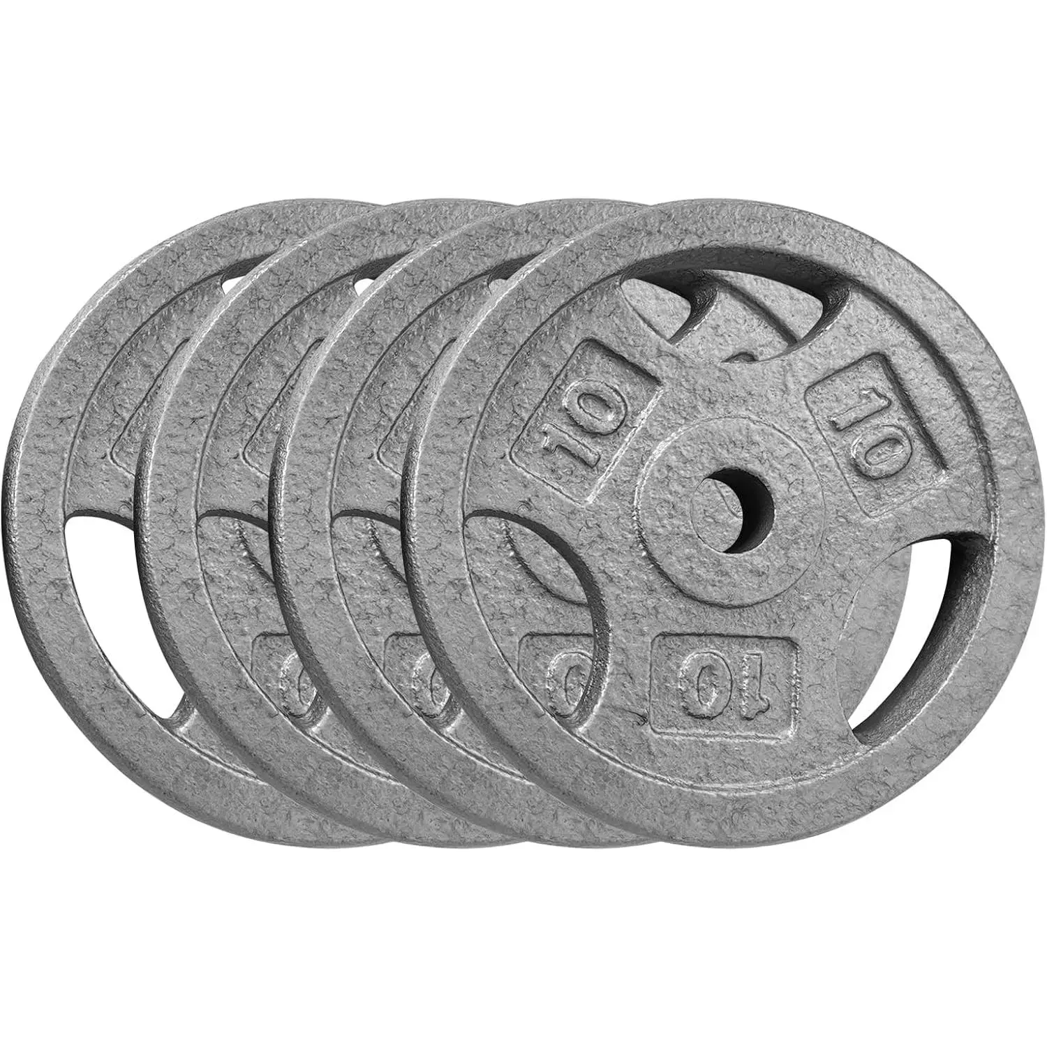 Cast Iron Weight Plates Set 1 in, 2.5 LBS/5 LBS/10 LBS/25 LBS Bumper Plates for Home Gym, Strength Training & Weightlifting (4 x 10 LBS Sets)