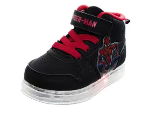Spiderman Design Super Hero Sneakers Boys  WebSlinger Athletic Running Hook and Loop Durable Tread (Toddler / Little Kid)