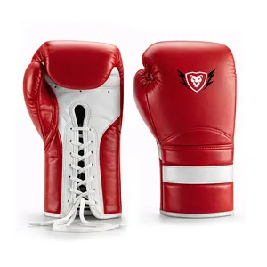 Cowhide Leather Boxing Gloves Training Kickboxing for Men Women 16Oz