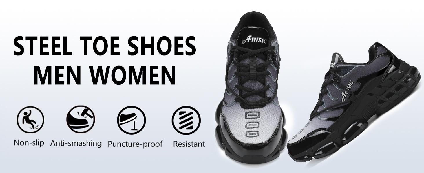 Steel Toe Shoes for Men IndestructibleWork Shoes Lightweight Steel ToeSneakers Non Slip Safety Shoes PunctureProof Composite Toe Shoes