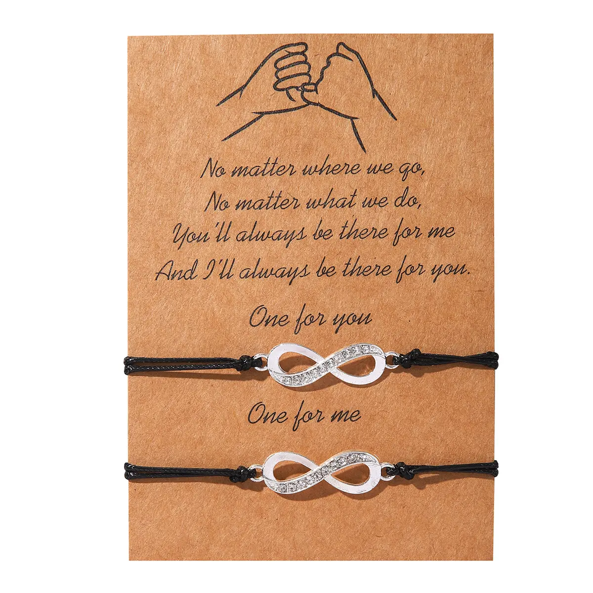 Pinky Promise Matching Bracelet Set – Infinity Distance Bracelets for Couples, Sisters & Best Friends, Romantic Gift for Him & Her