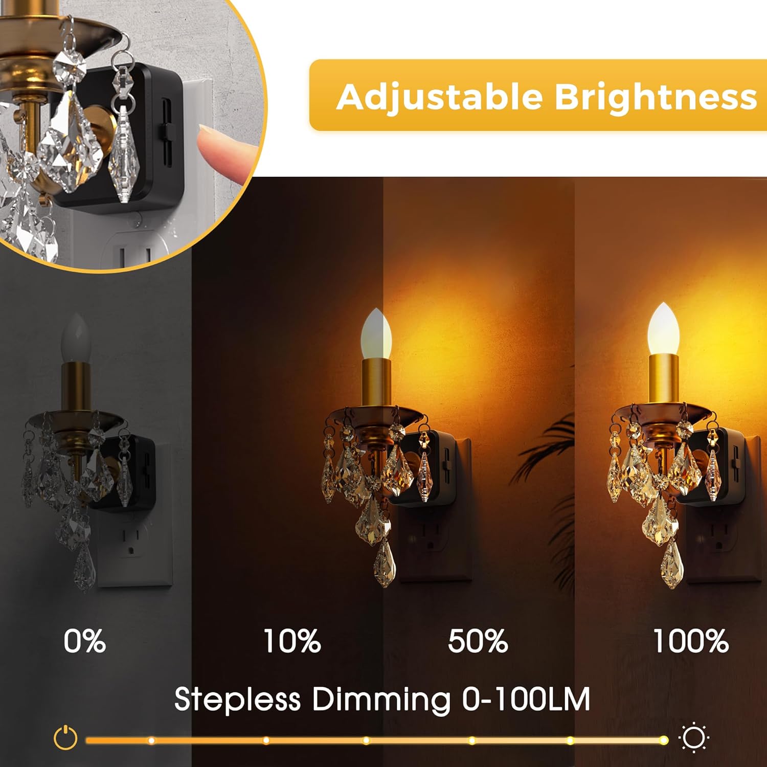 DORESSHOP Candle Style Night Light with Light Sensor, Flameless Decoration Light with Function for Dinng Room,Living Room, Bedroom