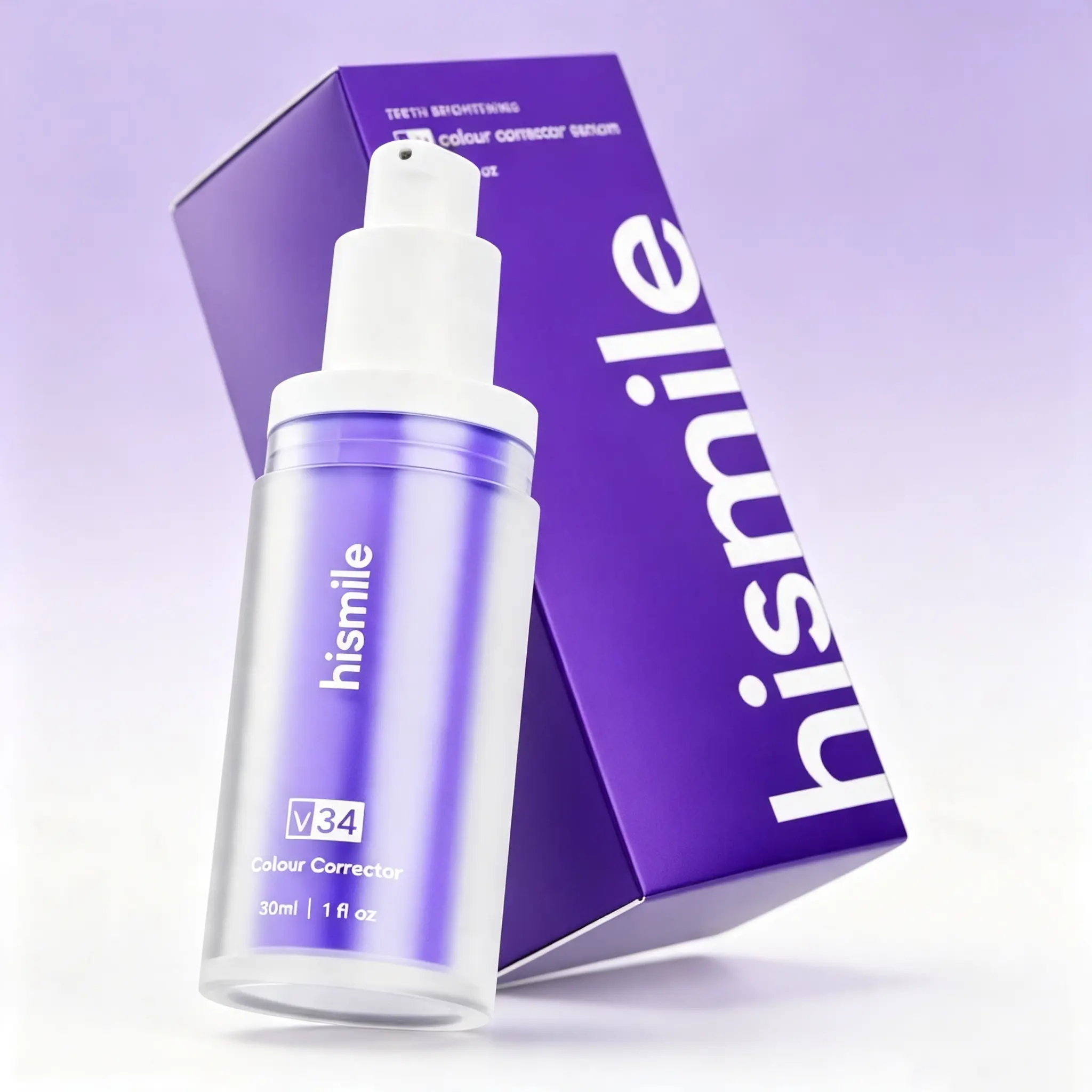 V34 Color Corrector Serum Value Set | Boost Your Confident Smile, Purple Toothpaste and Tooth Serum, Gentle Color Correcting to Neutralize Yellow Surface Discoloration, Oral Care Set