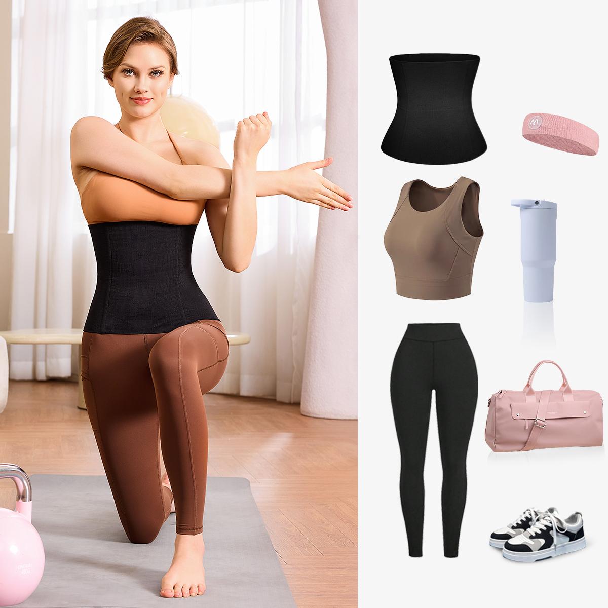 Nebility Women's Sport Shapewear Belt - Basic Minimalist, Black with Flex Waistband & Double-Layered Design, All-Day Comfort Curve Hugging Compression Womenswear