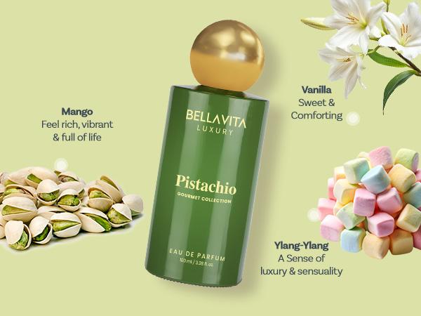 Duo Desirée by BellaVita Luxury | 2x100 ml Perfume Set | Pistachio & Honey Oud | Luxury Unisex Perfume for Men & Women | Long Lasting, Fruity, Floral, Sweet, Spicy & Woody Notes | Luxury, Vegan & Cruelty Free Eau De Parfum