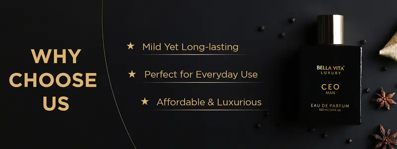 BellaVita Luxury's CEO Man Eau De Parfum 100ml (3.38 Fl.oz) | Lemon, Lavender, Tonka & Agarwood | Long Lasting Perfume for Men | Vegan Perfume | Perfect Gift for Men