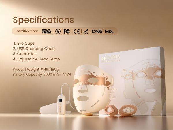 RENPHO Artemis Red Light Therapy Mask 3 Light Modes with 850nm Near-Infrared Red Light (NIR), Valentines Day Choice for Women Mom Wife Rechargeable LED Face Mask Anti-Aging Skincare at Home and Travel, Gift Choice for the Season