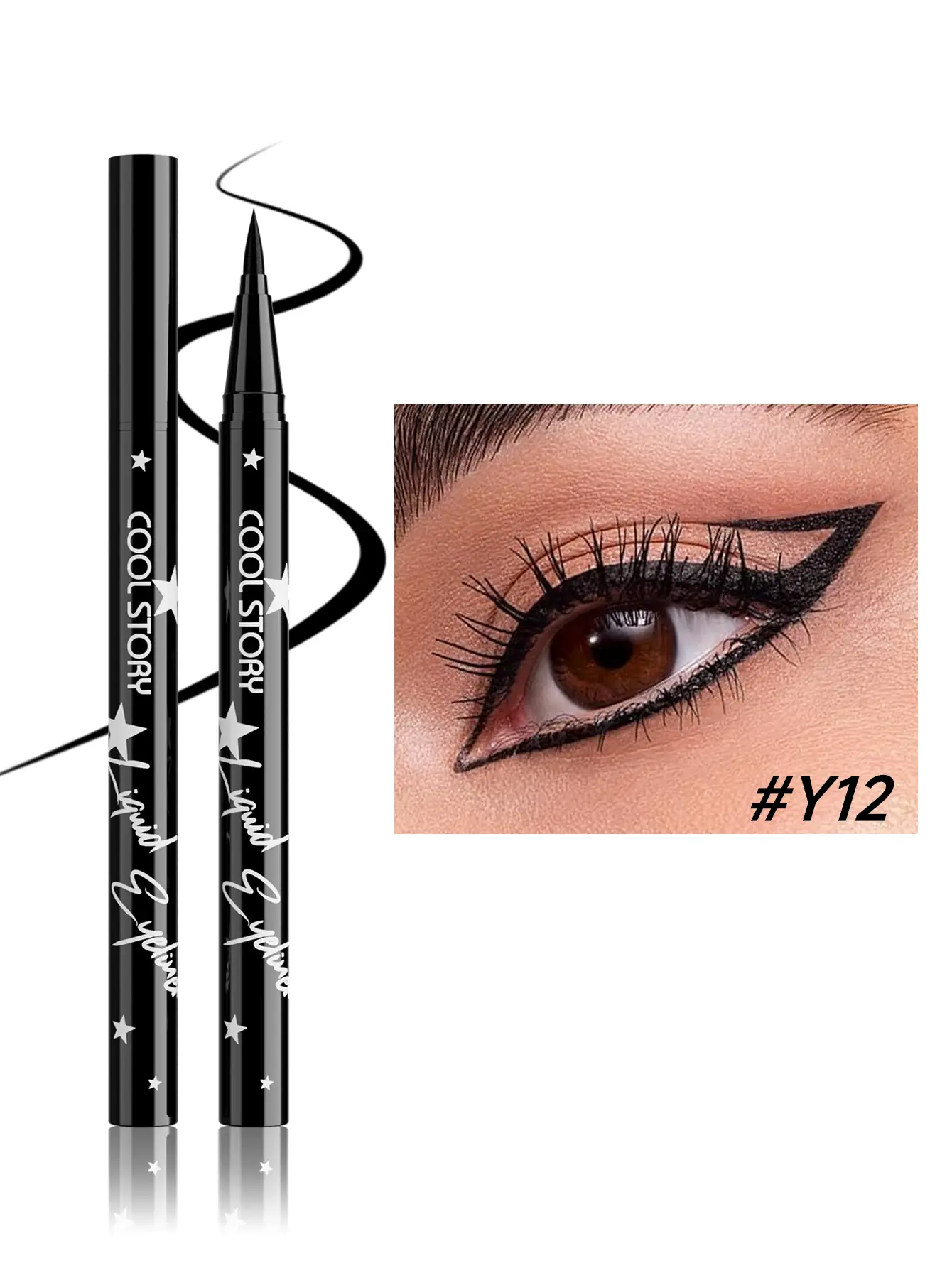 Liquid Eyeliner Pen | Black & Brown, Waterproof Smudge-Proof Long Lasting Eye Makeup