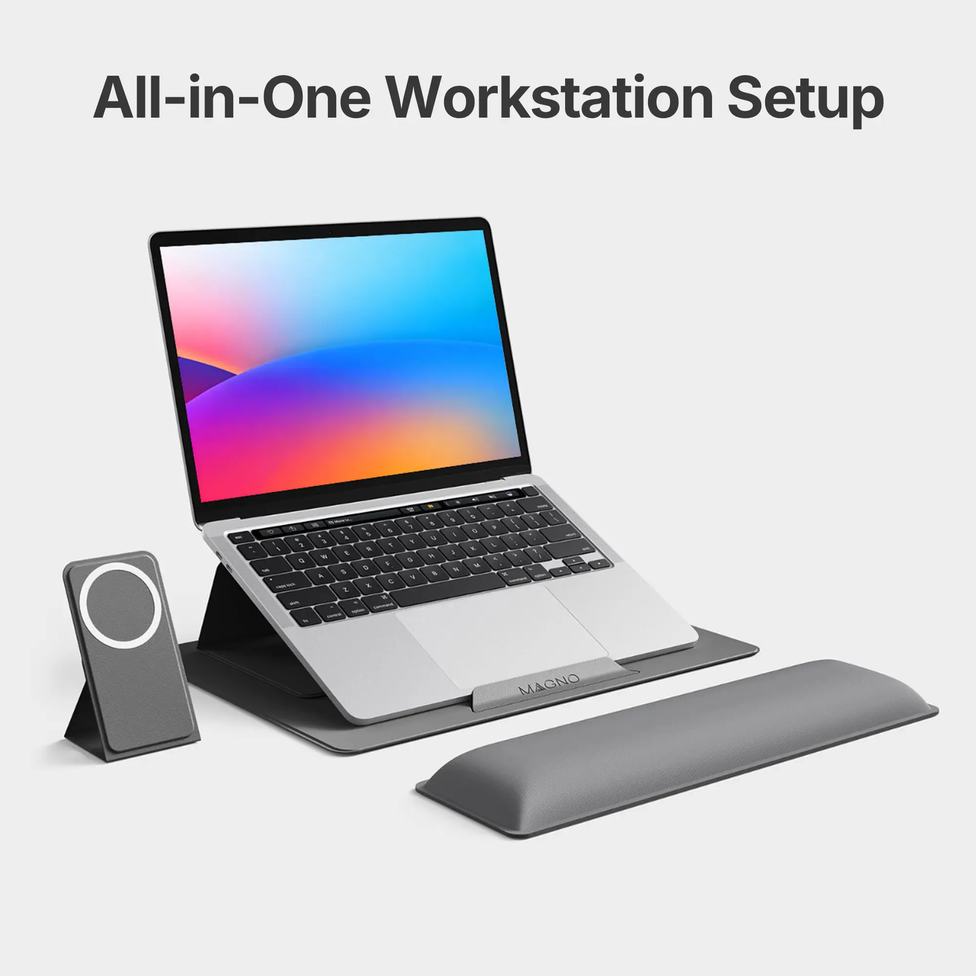 HUANUO Magnetic Adjustable Laptop Stand Mount, Sturdy Leather-Touch Frame, 5-Angle, 4 Macaron Colors, Portable Sleek Design for 17-Inch Screens, Desk Setup Computer Accessories#TikTokShopBlackFriday,back to school,back to school haul